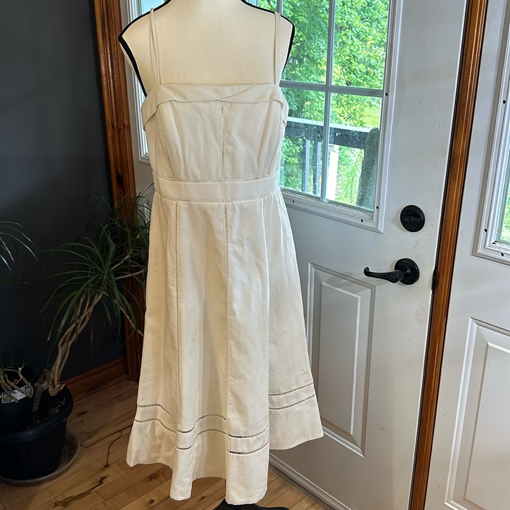 NWOT Anthropologie BHLDN Hitherto Cream Tea Length Dress
